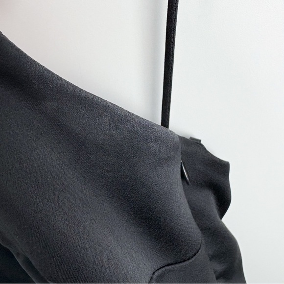 Anthropologie BHLDN Leti Satin Midi Dress Black Formal Evening Cocktail Size 4 - Picture 4 of 8